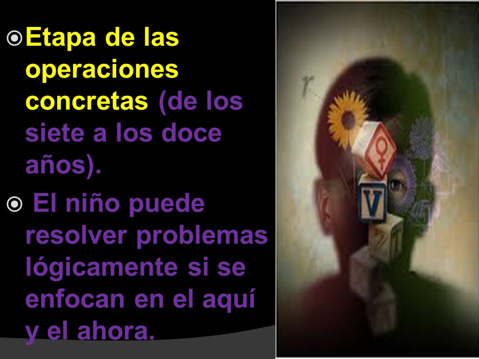 Etapa de las operaciones concretas (de los siete a los doce años).