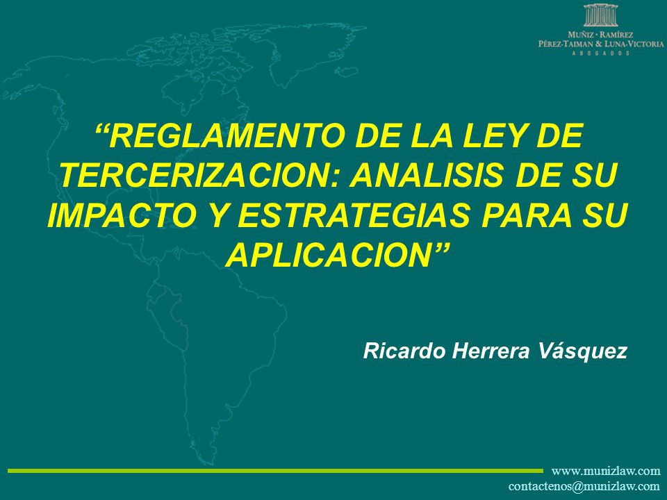 REGLAMENTO DE LA LEY DE TERCERIZACION: ANALISIS DE SU IMPACTO Y ESTRATEGIAS PARA SU APLICACION
