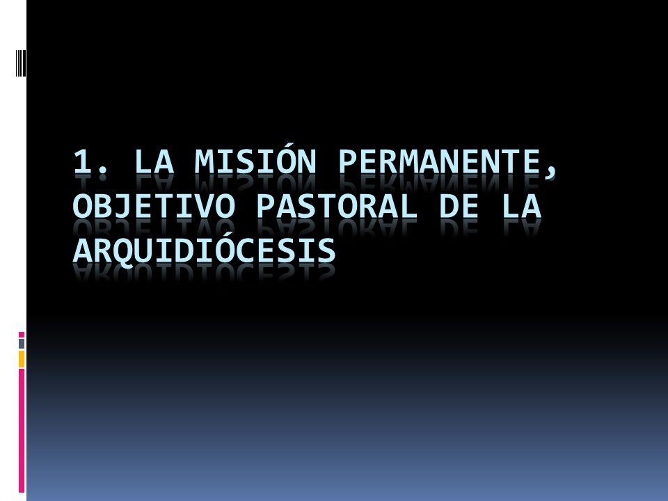 1. La misión permanente, objetivo pastoral de la Arquidiócesis