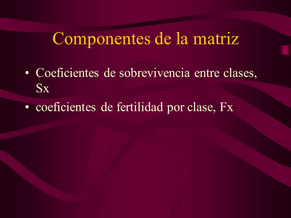 Componentes de la matriz