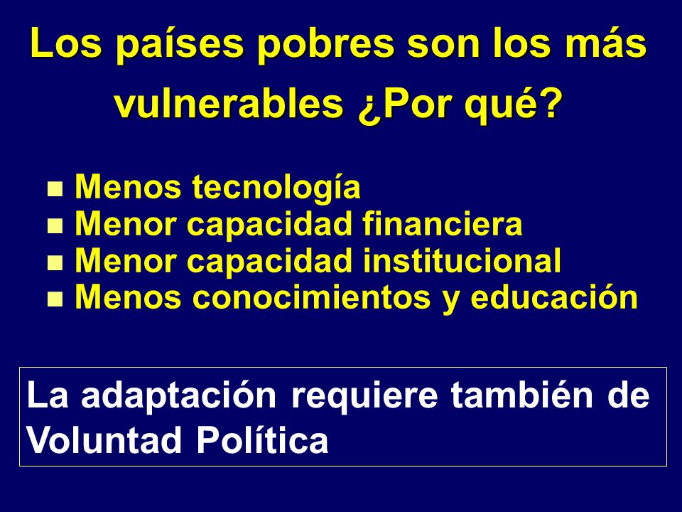 Los países pobres son los más vulnerables ¿Por qué