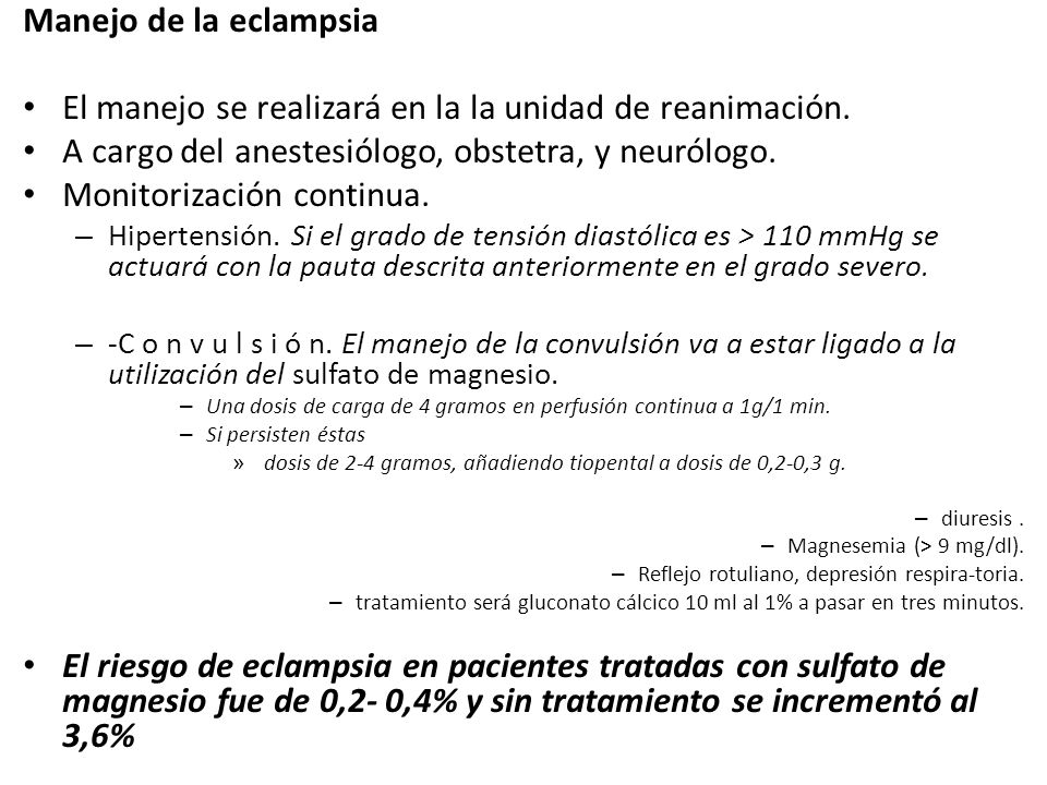 El manejo se realizará en la la unidad de reanimación.