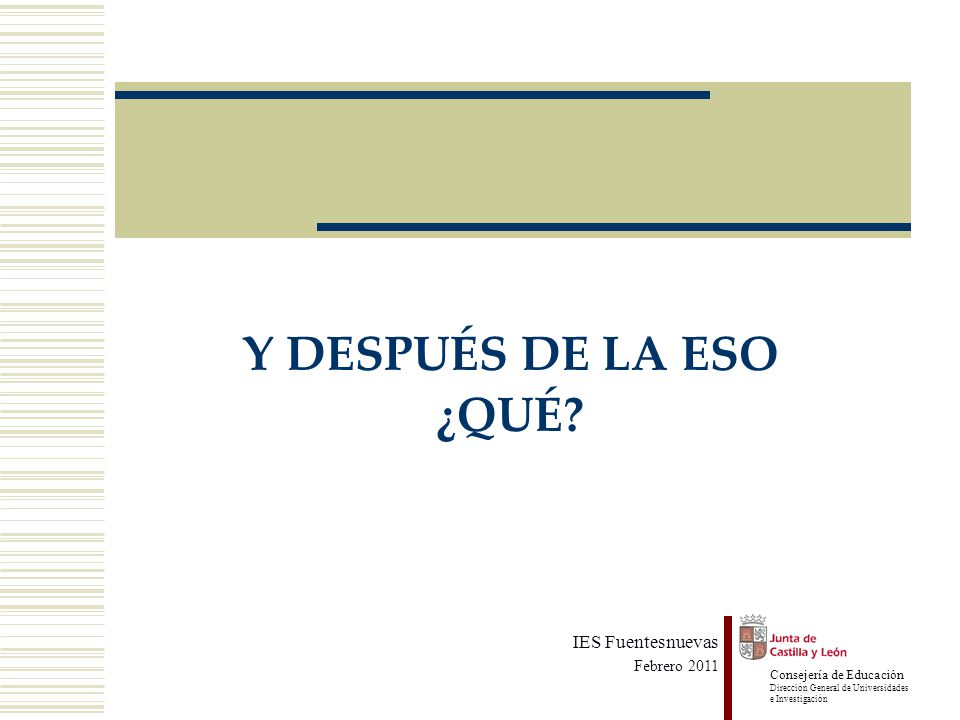 Y DESPUÉS DE LA ESO ¿QUÉ IES Fuentesnuevas Febrero 2011