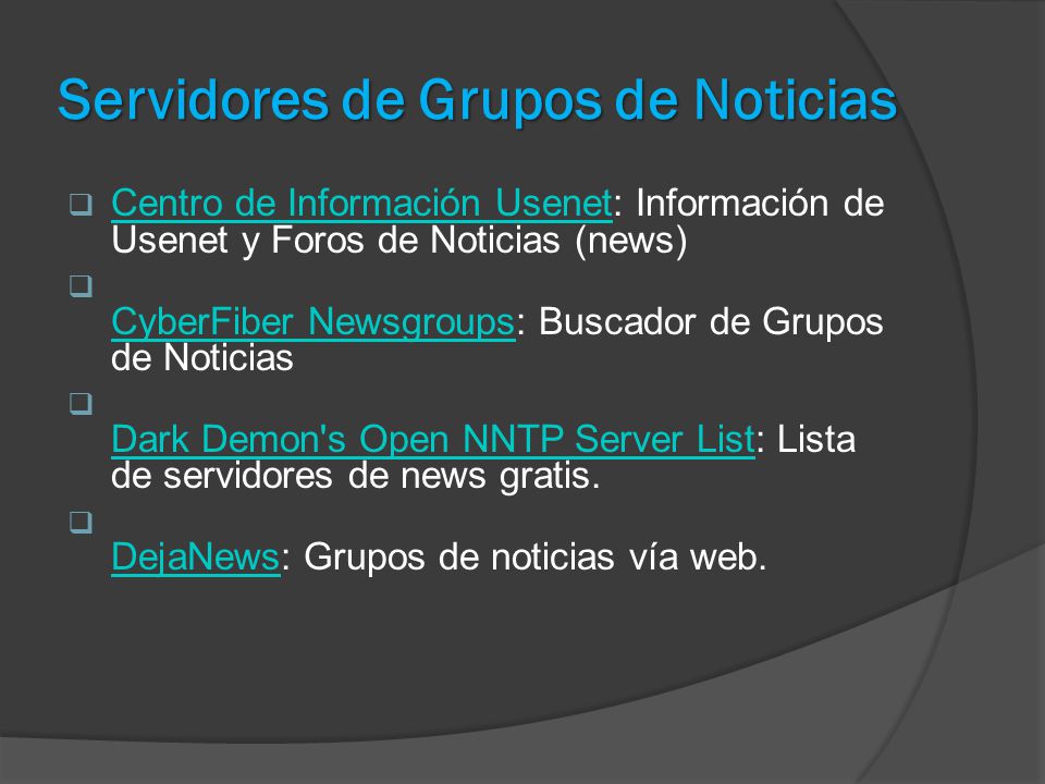 Servidores de Grupos de Noticias