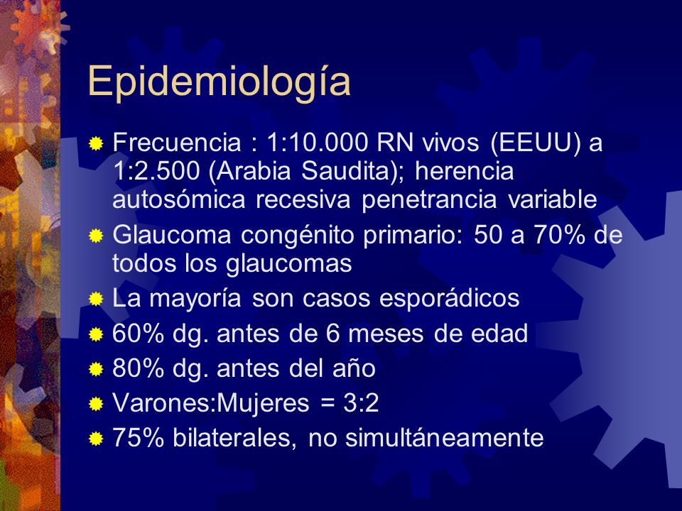 Epidemiología Frecuencia : 1: RN vivos (EEUU) a 1:2.500 (Arabia Saudita); herencia autosómica recesiva penetrancia variable.