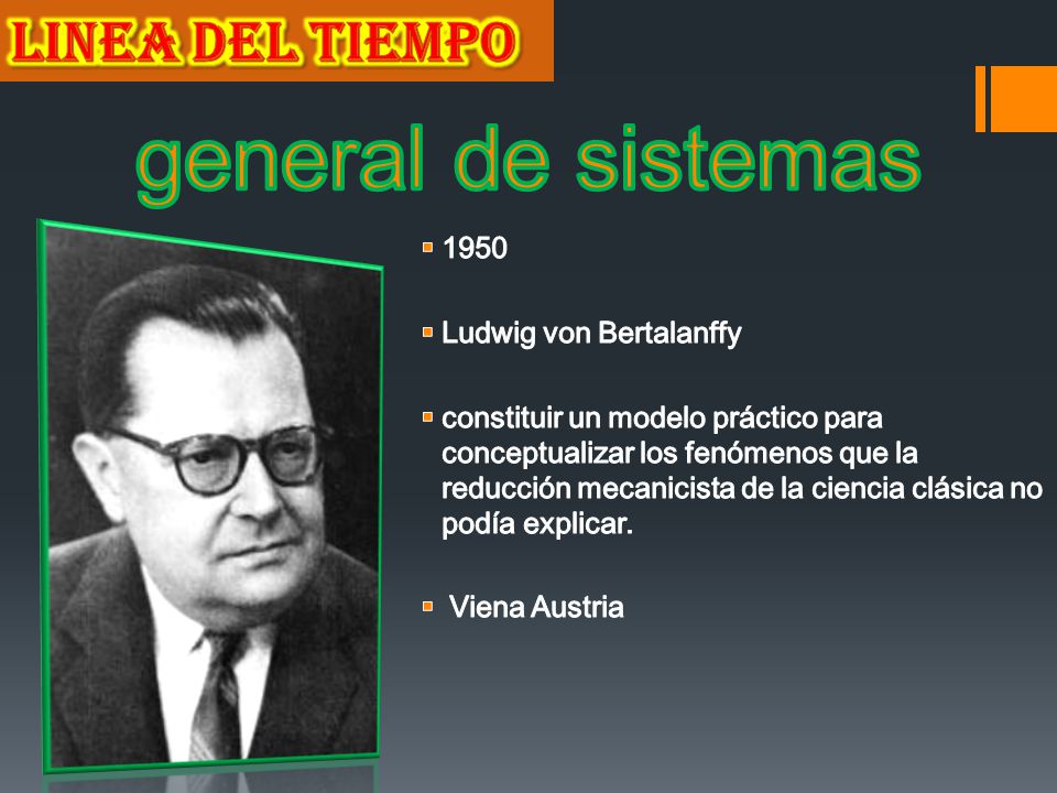 general de sistemas LINEA DEL TIEMPO 1950 Ludwig von Bertalanffy