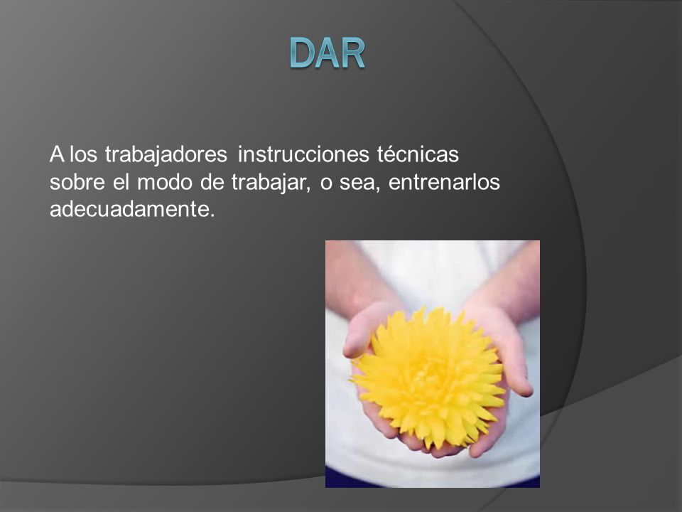 Dar A los trabajadores instrucciones técnicas sobre el modo de trabajar, o sea, entrenarlos adecuadamente.