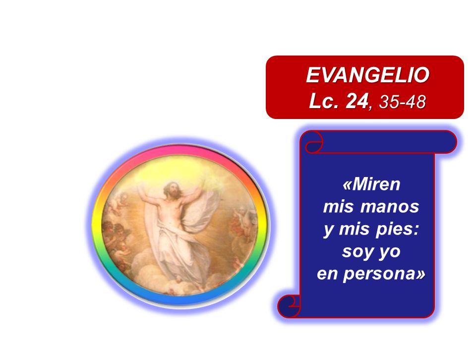 EVANGELIO Lc. 24, «Miren mis manos y mis pies: soy yo