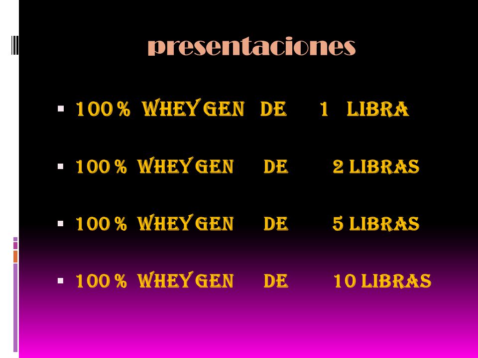 presentaciones 100 % WHEY GeN DE 1 libra 100 % WHEY GeN DE 2 libras