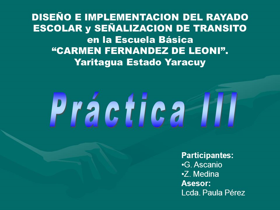 DISEÑO E IMPLEMENTACION DEL RAYADO ESCOLAR y SEÑALIZACION DE TRANSITO