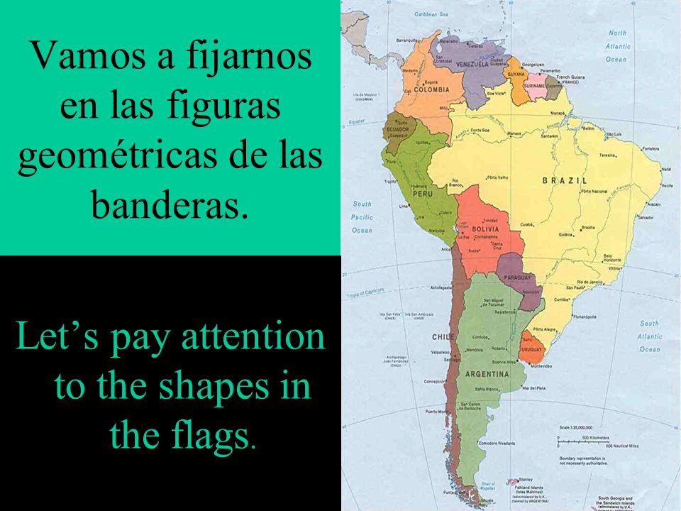 Vamos a fijarnos en las figuras geométricas de las banderas.