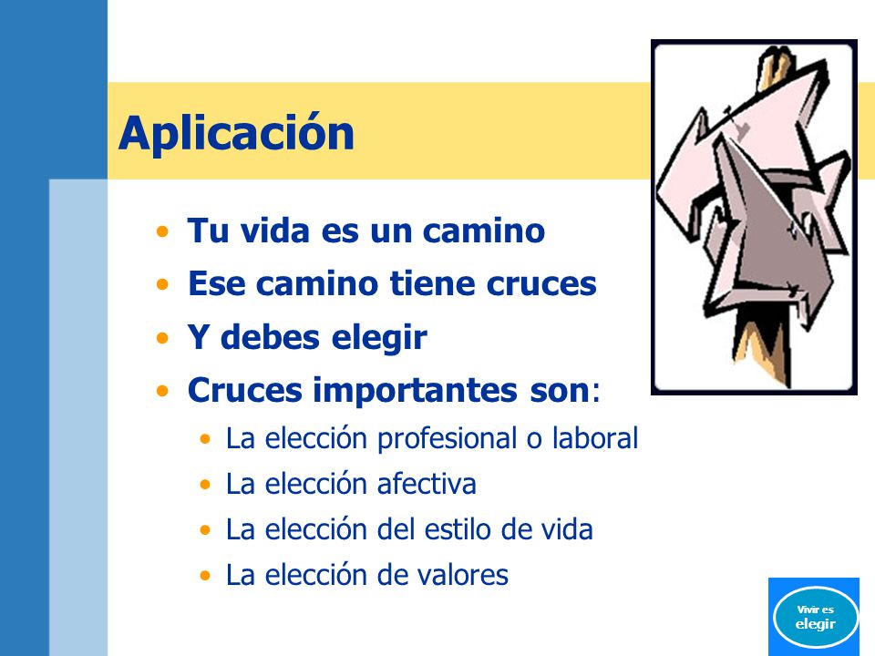 Aplicación Tu vida es un camino Ese camino tiene cruces Y debes elegir