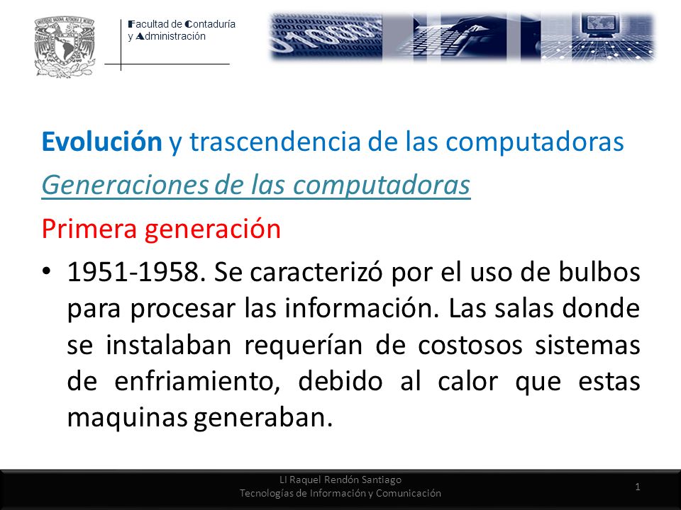LI Raquel Rendón Santiago Tecnologías de Información y Comunicación
