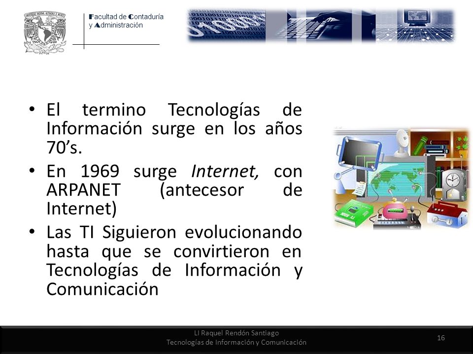 LI Raquel Rendón Santiago Tecnologías de Información y Comunicación