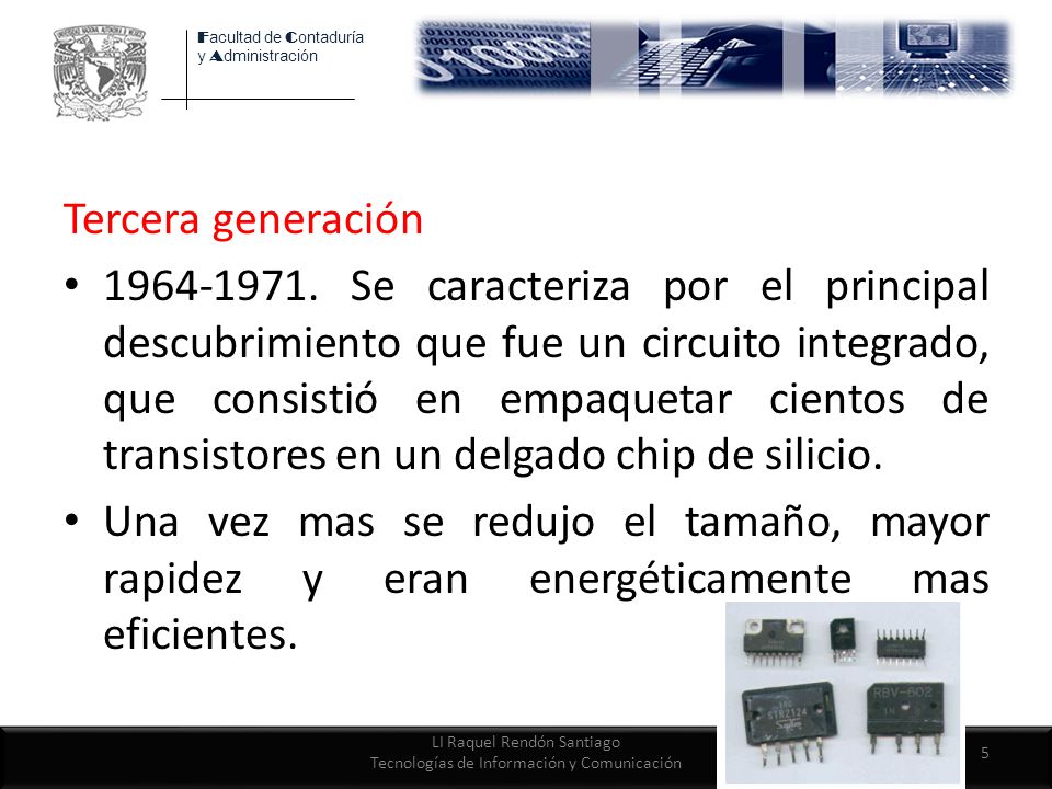 LI Raquel Rendón Santiago Tecnologías de Información y Comunicación