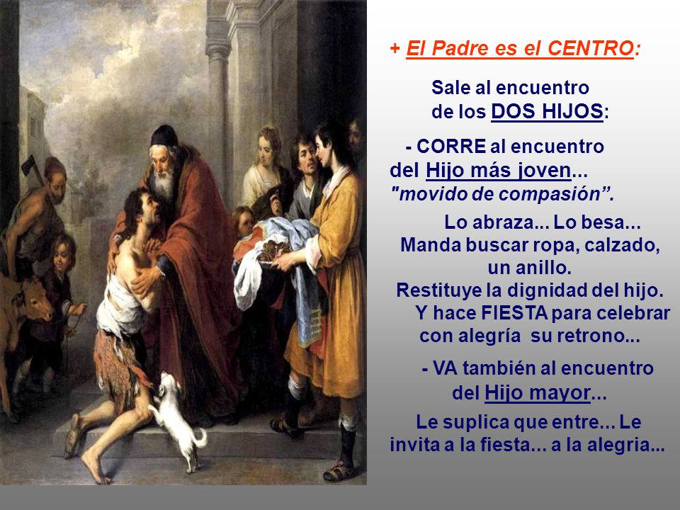 - CORRE al encuentro del Hijo más joven... movido de compasión .