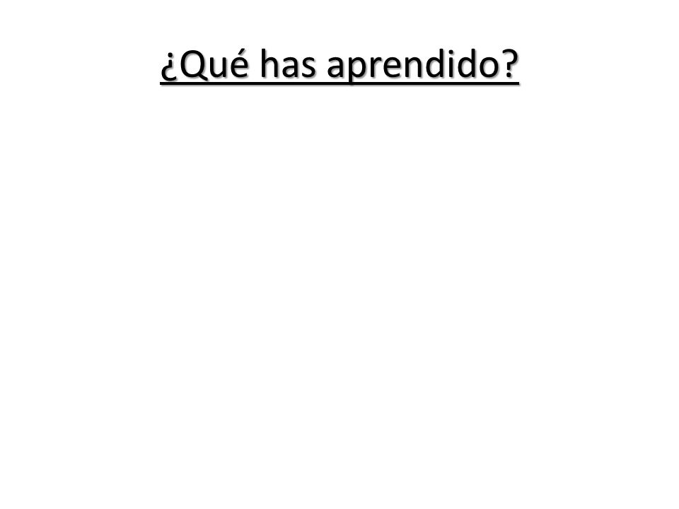 ¿Qué has aprendido