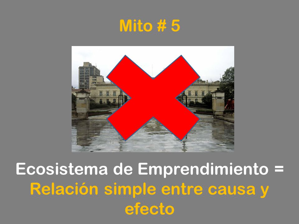 Ecosistema de Emprendimiento = Relación simple entre causa y efecto