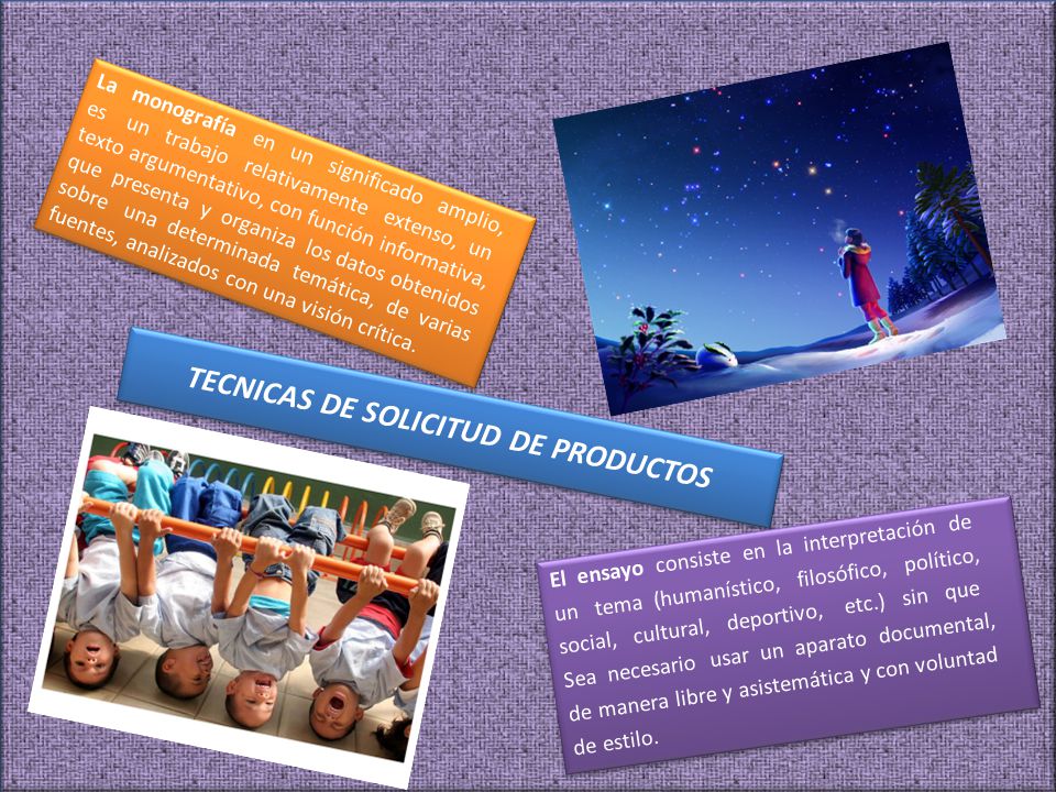 TECNICAS DE SOLICITUD DE PRODUCTOS