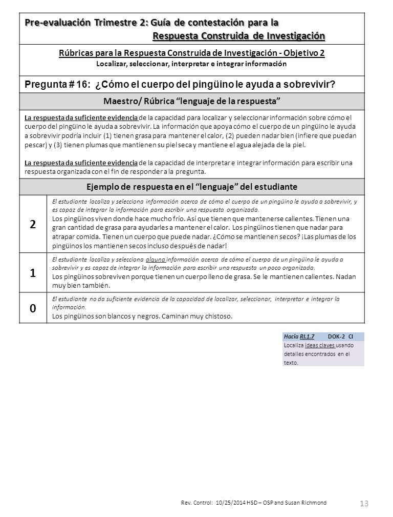 2 1 Pre-evaluación Trimestre 2: Guía de contestación para la