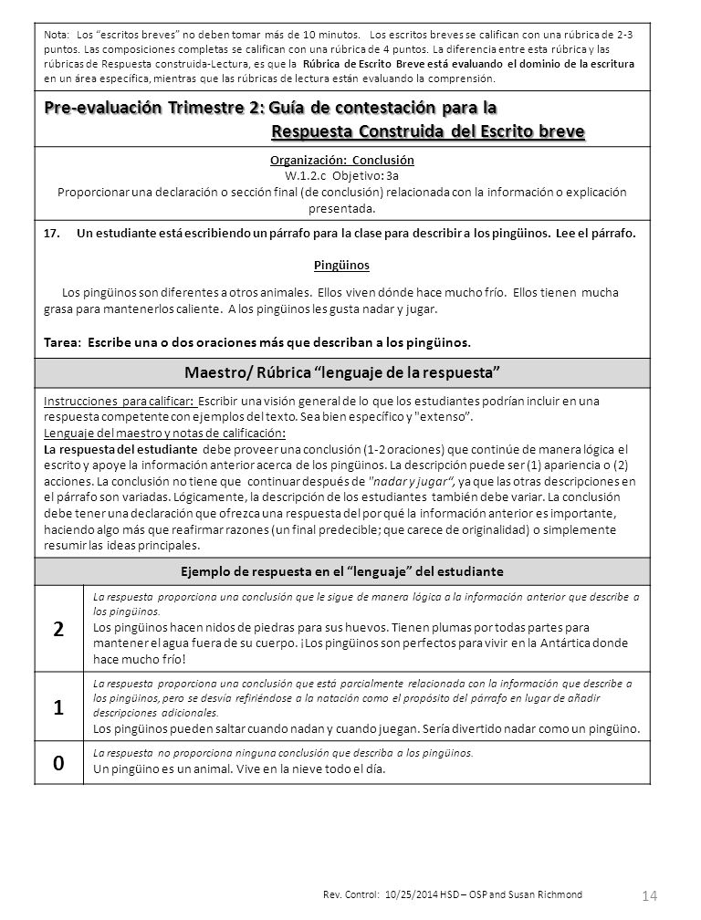 2 1 Pre-evaluación Trimestre 2: Guía de contestación para la