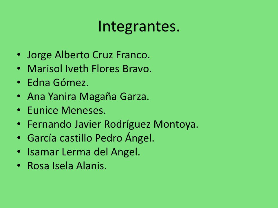 Integrantes. Jorge Alberto Cruz Franco. Marisol Iveth Flores Bravo.