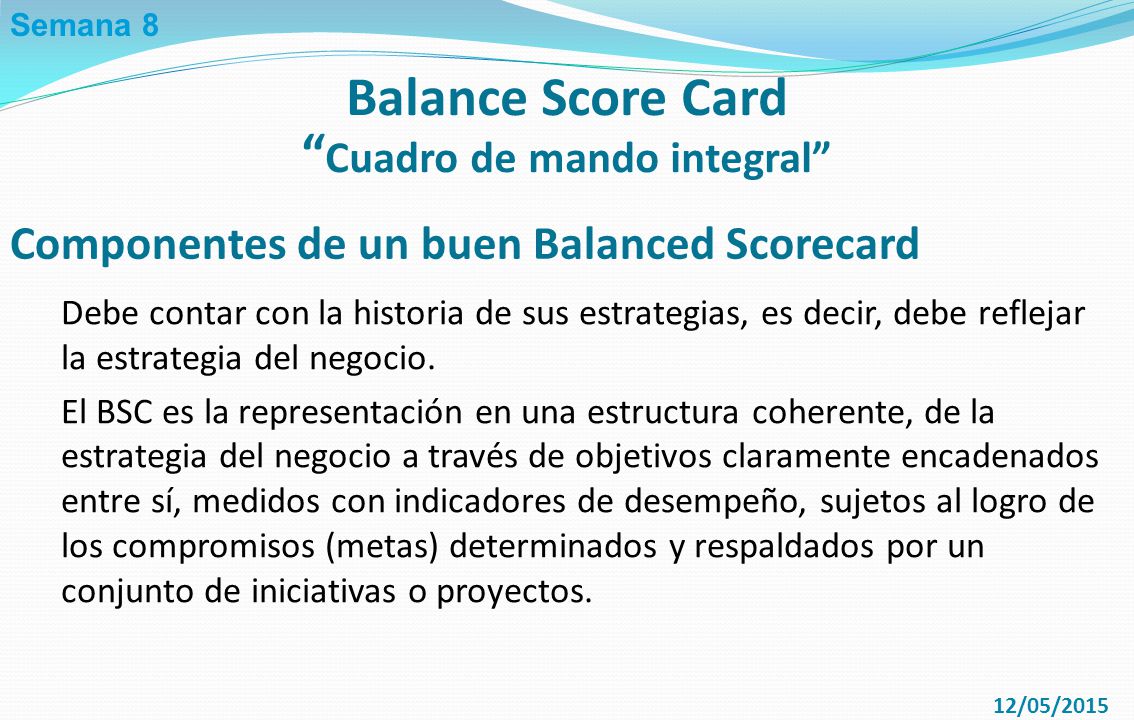 Balance Score Card Cuadro de mando integral