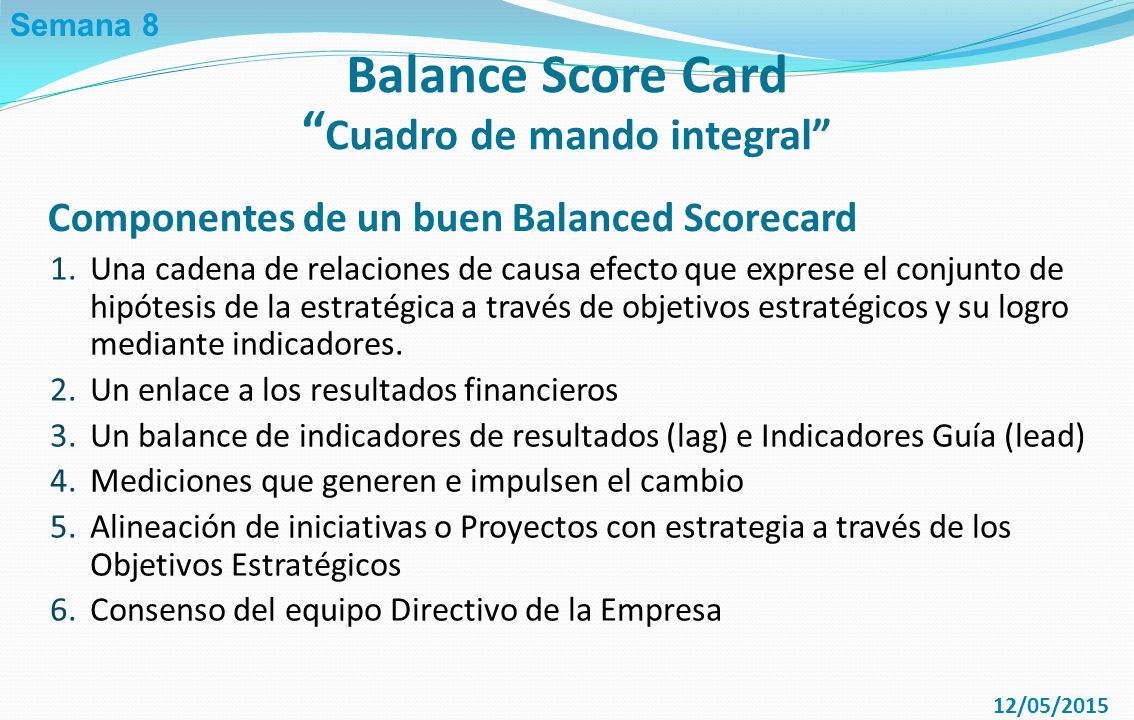 Balance Score Card Cuadro de mando integral