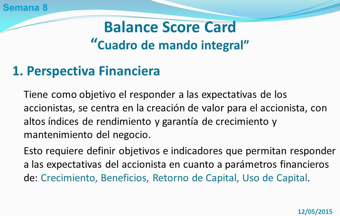 Balance Score Card Cuadro de mando integral