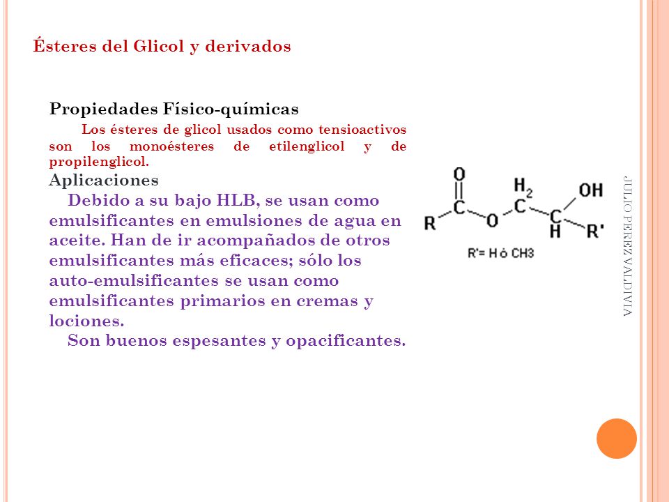 Ésteres del Glicol y derivados