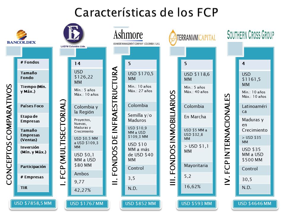 Características de los FCP
