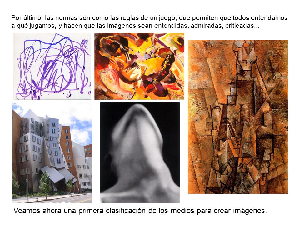 Por último, las normas son como las reglas de un juego, que permiten que todos entendamos a qué jugamos, y hacen que las imágenes sean entendidas, admiradas, criticadas...