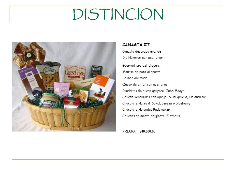 DISTINCION CANASTA #7 Dip Hummus con aceitunas Canasta decorada Grande