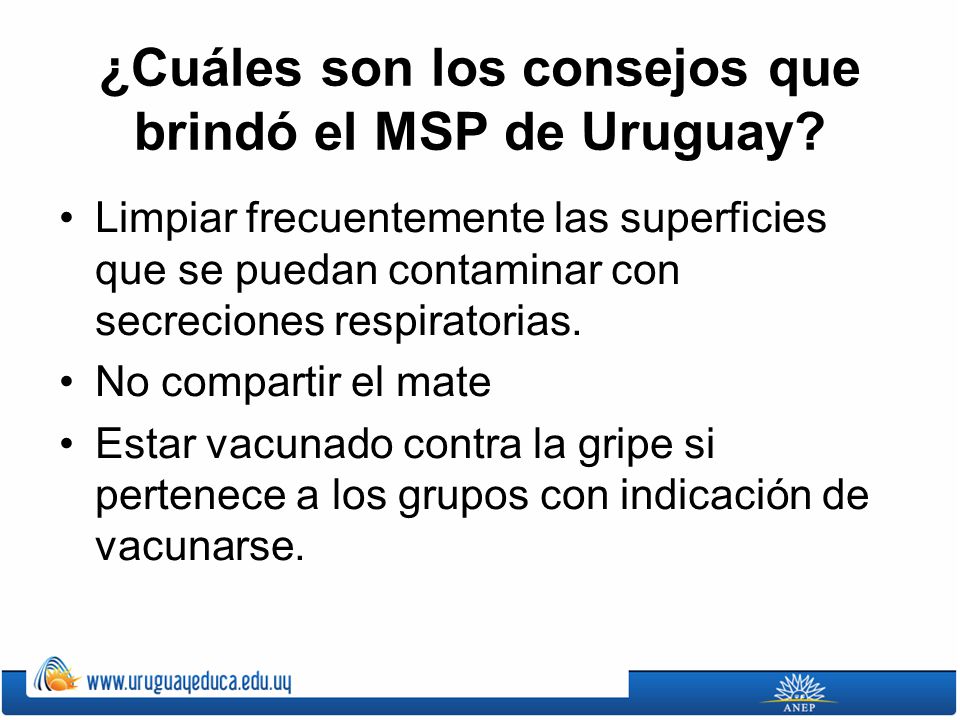 ¿Cuáles son los consejos que brindó el MSP de Uruguay