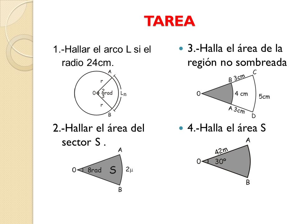 TAREA 3.-Halla el área de la región no sombreada 4.-Halla el área S