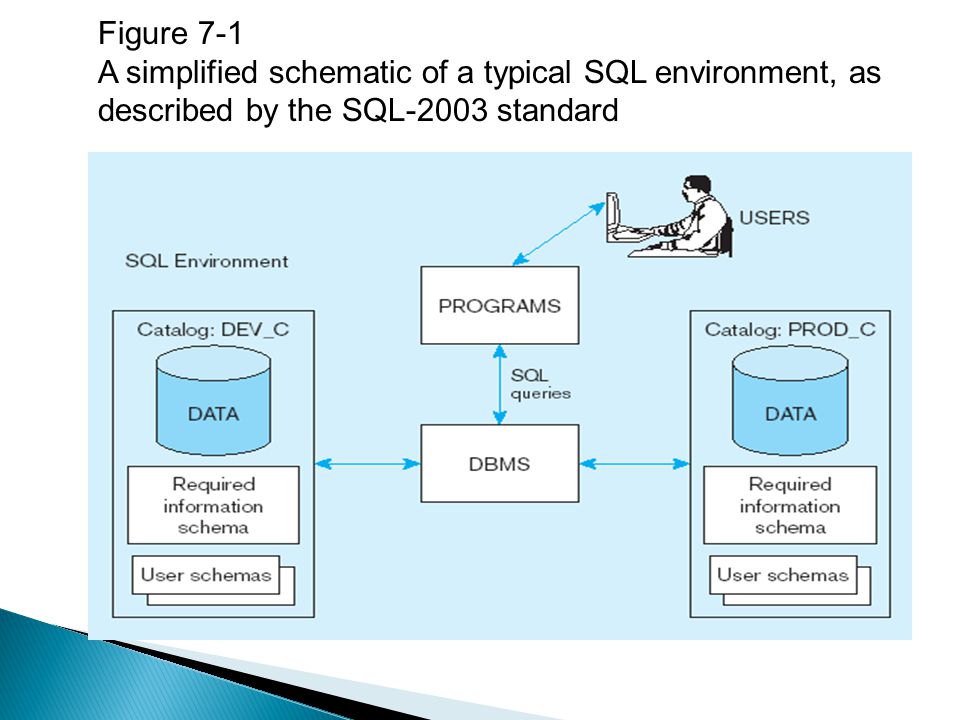 Figure 7-1 A simplified schematic of a typical SQL environment, as described by the SQL-2003 standard.