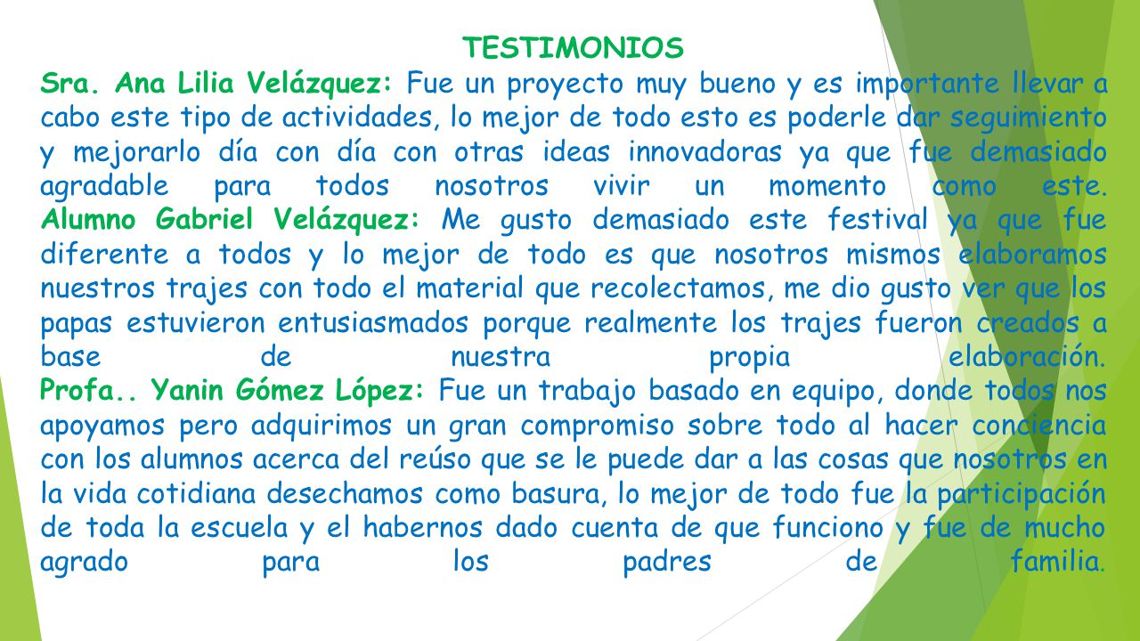 TESTIMONIOS Sra.