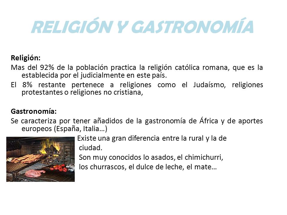 RELIGIÓN Y GASTRONOMÍA