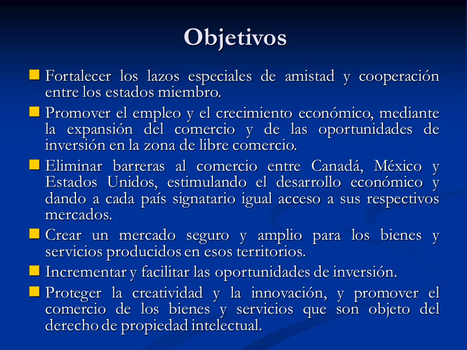 Objetivos Fortalecer los lazos especiales de amistad y cooperación entre los estados miembro.