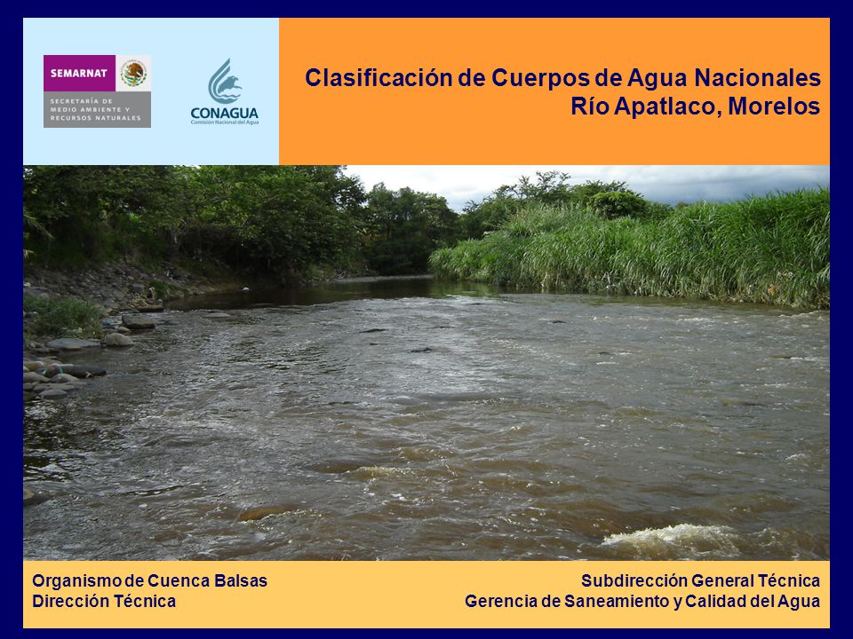 Clasificación de Cuerpos de Agua Nacionales Río Apatlaco, Morelos