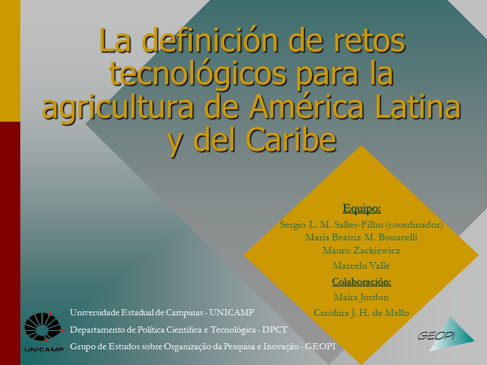 La definición de retos tecnológicos para la agricultura de América Latina y del Caribe