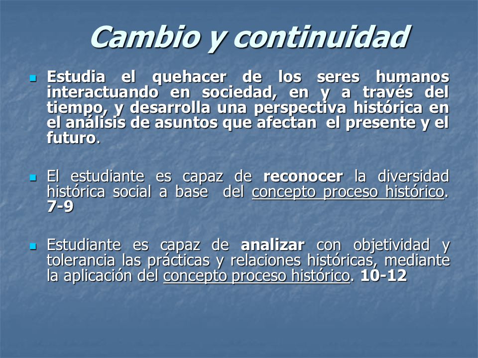 Cambio y continuidad