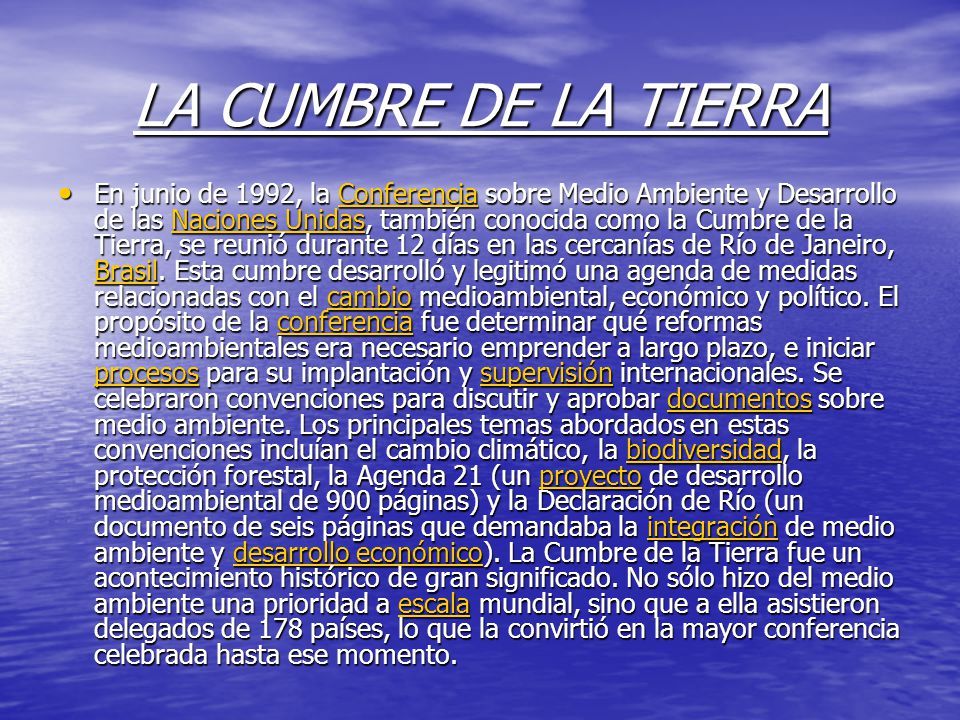 LA CUMBRE DE LA TIERRA