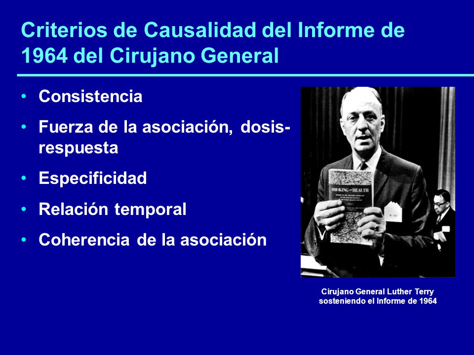 Criterios de Causalidad del Informe de 1964 del Cirujano General
