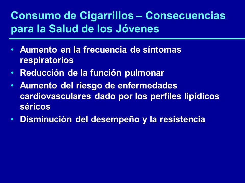 Consumo de Cigarrillos – Consecuencias para la Salud de los Jóvenes