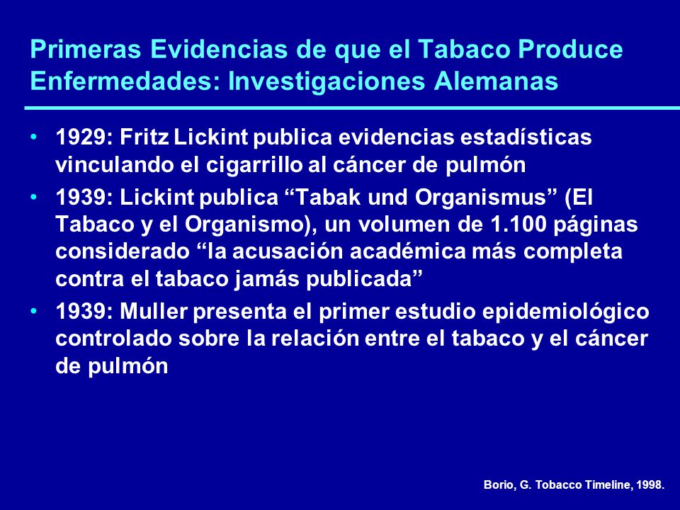 Primeras Evidencias de que el Tabaco Produce Enfermedades: Investigaciones Alemanas