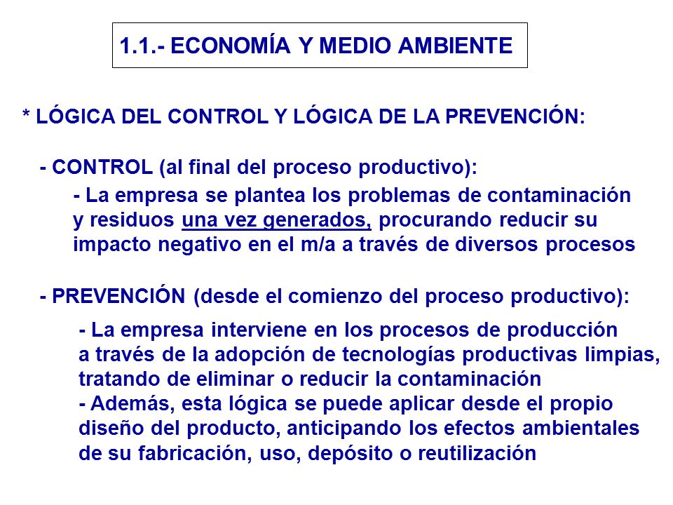 1.1.- ECONOMÍA Y MEDIO AMBIENTE