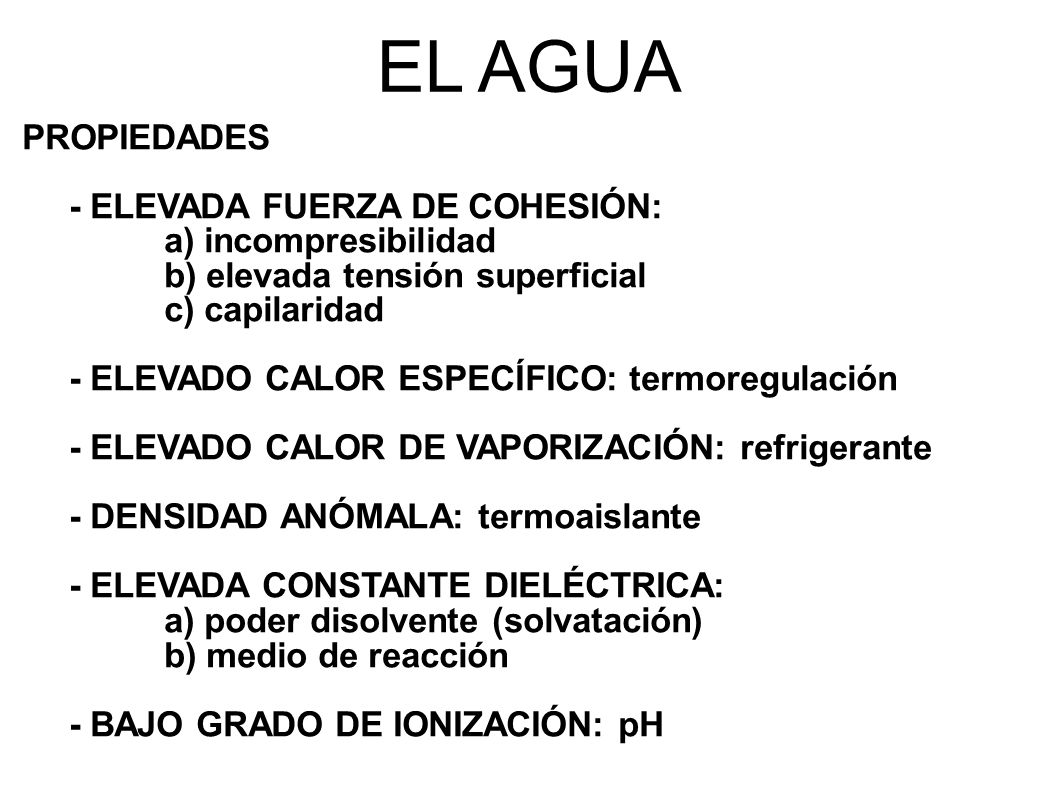 EL AGUA PROPIEDADES - ELEVADA FUERZA DE COHESIÓN: a) incompresibilidad