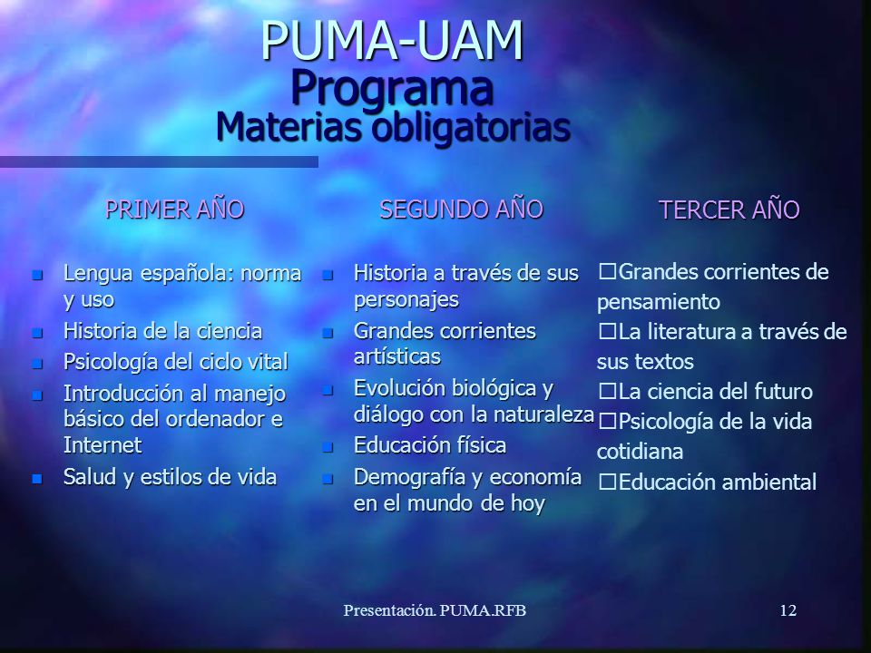 PROGRAMA UNIVERSITARIO PARA MAYORES (PUMA) - ppt descargar