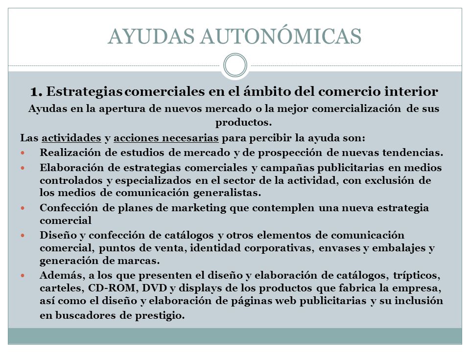 1. Estrategias comerciales en el ámbito del comercio interior